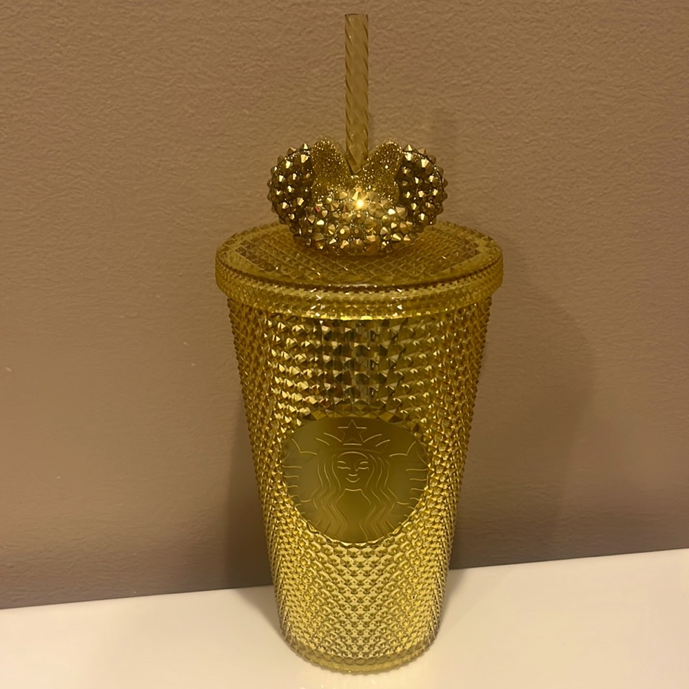 Starbucks Overseas gold studded grande